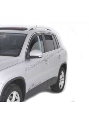 Дефлекторы окон (хром) Volkswagen Tiguan (07...)