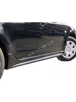 Накладки на внешние пороги Mitsubishi Lancer X (07+)