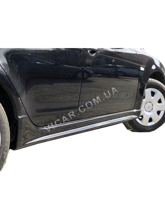 Накладки на внешние пороги Mitsubishi Lancer X (07+)