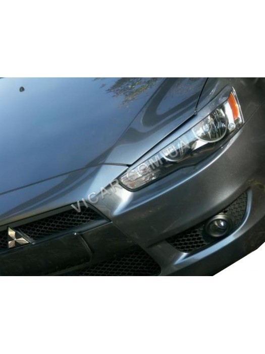 Ресницы на передние фары Mitsubishi Lancer X (2007...)